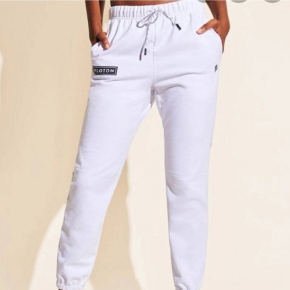 Peloton Pants - PELOTON | 2020 White Joggers Track Pants Worn Once Like New 100% Cotton